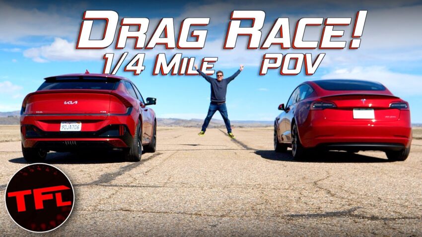 Kia EV6 GT против Tesla Model 3 Performance Drag Race завершилась именно так, как и ожидалось