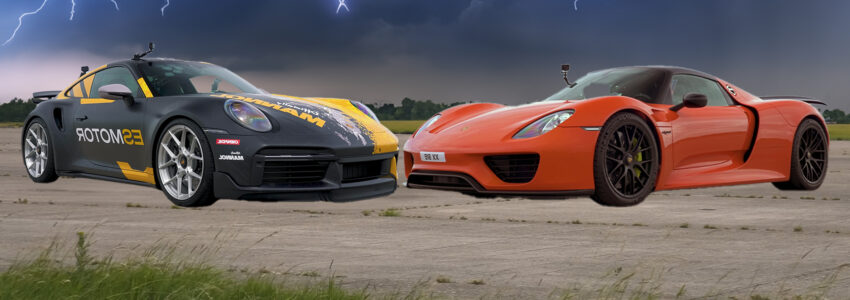 Гонка Porsche 918 Spyder против 911 Turbo S на 1/4 мили — потрясающее противостояние